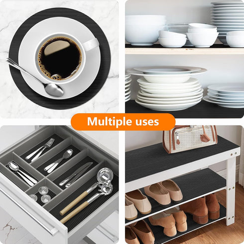 Shelf Liners for Kitchen Cabinets Non Adhesive Drawer Liner EVA Material Cupboard Mat Refrigerator Mats Washable Fridge Liner for Cabinet, Storage...