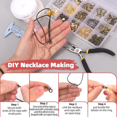 Hilitchi 1467Pcs Jewelry Making Supplies Kit, Jewelry Wires Jewelry Making Repair Tools Jewelry Pliers Jewelry Findings and Beading Wires Wrapping...