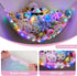 Stuffed Animals Net or Hammock Kids Toy Storage Organizer with LED Light Hanging Corner Stuffed Animals Holder Kids Girls Room Decor (Pack of 1)...