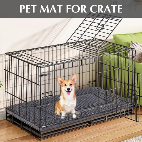BVAGSS Dog Bed Mat,Reversible Dog Crate Pad, Memory Foam Dog Beds, Soft Warm Pet Cushion for Small Medium Dogs, Washable Pet Sleeping Mattress Ken...