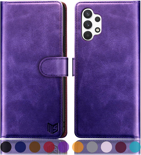 SUANPOT for Samsung Galaxy A32 5G with RFID Blocking Leather Wallet case Credit Card Holder, Flip Folio Book Phone case Shockproof Cover for Women...