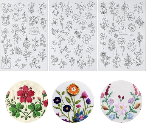 74 Pcs Water Soluble Stabilizer Water Soluble Embroidery Patterns Hand Sewing Stabilizers Adhesive Embroidery Transfer Paper Stick and Stitch Embr...