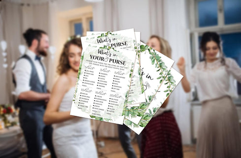 Bridal Shower Game Cards, Tropical Jungle Theme Engagement Party Cards for Wedding, Set of 30 Cards(Leaf011)...