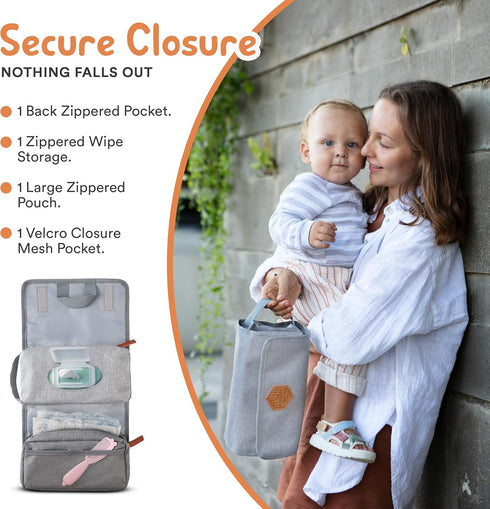 Diaper Bag Organizer - Tri-fold Wipes and Diaper Pouch for Diaper Bag Organization and Travel...