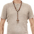 Alexander Castle Our Father Solid Wooden Rosary Beads (Handmade - Brazilian Walnut) with Madonna Medallion Junction - Comes in Velour Gift Pouch...