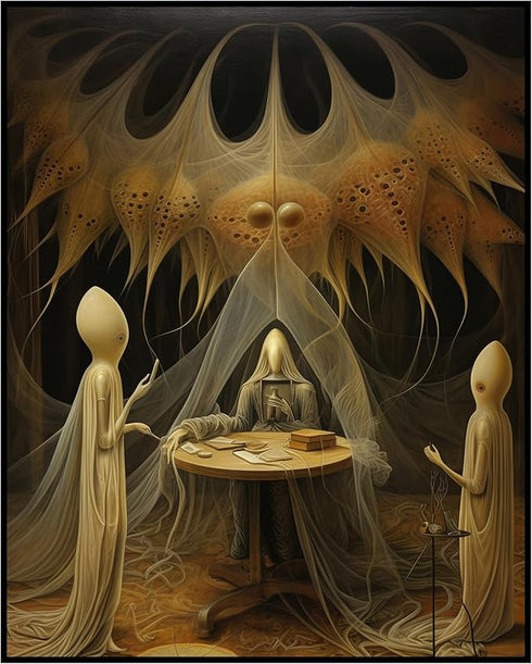 Posterizer 1 pcs-strange alien cult-sci-fi art-Abstract & Modern Art-Fantasy & Fiction Art-Gift for Art Lovers-Decor for Home & Office- UNFRAMED W...