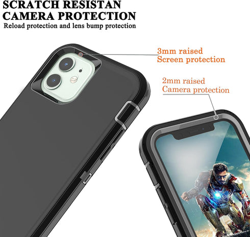 YmhxcY for iPhone 12 Case & iPhone 12 Pro Phone Case Shockproof Dropproof Dust-Proof Drop Proof 3-Layer Durable Phone Case Heavy Duty Protection P...