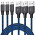 Micro USB Cable, 3Pack 6FT Android Charger Cord Long Braided Sync Fast Charging Cables Compatible with Samsung Galaxy S6 S7 Edge, Android Phone -B...