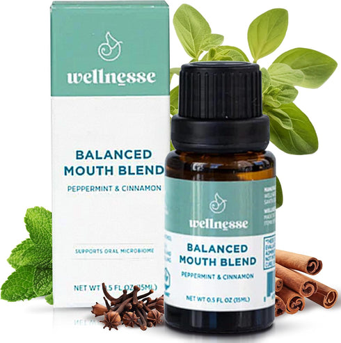 Wellnesse Concentrated Organic Mouthwash with Organic Peppermint Oil and Cinnamon Leaf Oil, Alcohol-Free Natural Mouthwash-Freshens Breath - Oral ...