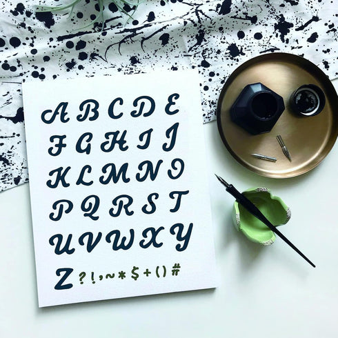 BENECREAT 4PCS 4x7 Inch Alphabet Number Metal Stencils 4 Style Steel Stencil Template for Wood Carving, Drawings and Woodburning, Engraving and Sc...