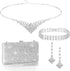 Coucoland Bridal Jewelry Set for Wedding - 4 In 1 Sets Evening Bags for Women Rhinestone Formal Clutch Purses Accessories...