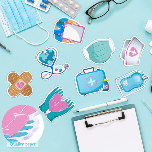 8 Pieces Funny Nurse Sticky Notes, Medical Theme Self-adhesive Notepads for Records Checklist, Cute Nurse Gifts Memo Pads Essentials for Hospital ...