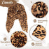 4 Pcs Leopard Print Scarf and Jewelry Set Women Cheetah Wrap Shawl Dangle Earrings Leather Necklace Multilayer Bracelet Bohemia Leopard Print Acce...