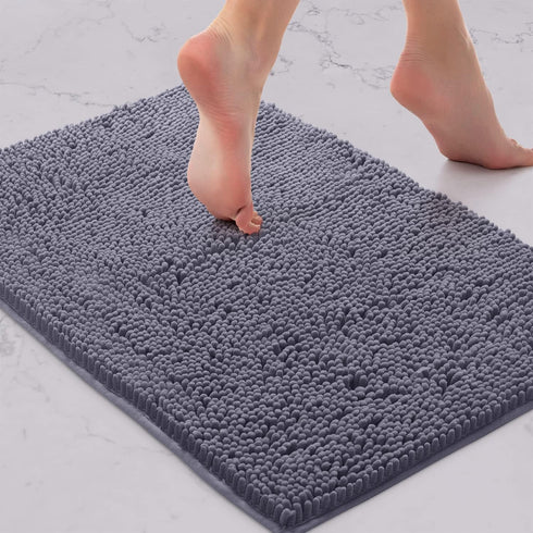 LuxUrux Bath Mat, Extra-Soft Plush Non-Slip Bathroom Rug, Luxury Chenille Microfiber Material, Super Absorbent Shaggy Bath Rug. Machine Wash & Dry...