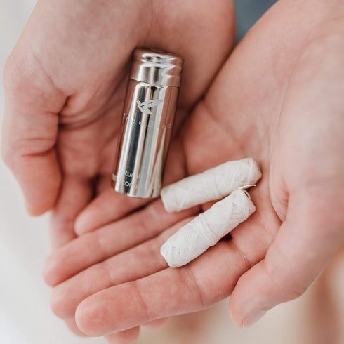 Biodegradable Dental Floss | Refillable & Reusable Zero Waste Steel Dispenser | 2x33yd Waxed Natural Cruelty Free Peace Silk Spools | 100% Compost...