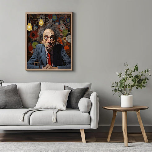 Posterizer 1 pcs-sci-fi art-strange wide eyed looking man-Abstract & Modern Art-Fantasy & Fiction Art-Gift for Art Lovers-Decor for Home & Office-...