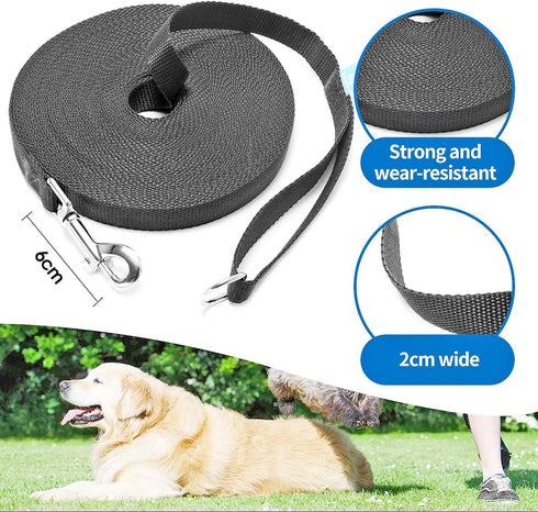 BAAPET 15 ft 20 ft 30 ft 50 ft 100 ft Long Dog Training Leash for Dog Training, Play, Camping, or Backyard Lead with Training Clickers for Small, ...
