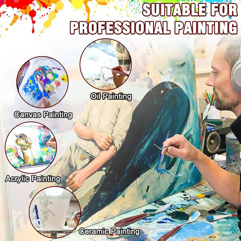 Painting Knife Set, 7pcs Wood Palette Knife Painting Tools Stainless Steel Palette Knife Set Oil Painting Mixing Scraper Art Painting Spatula Kit ...