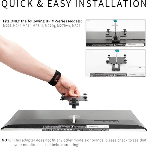 VIVO Quick Attach VESA Adapter Designed for HP M-Series Monitors, M22f, M24f, M27f, M27fd, M27fq, M27fwa, M32f, VESA 75x75mm and 100x100mm Convers...
