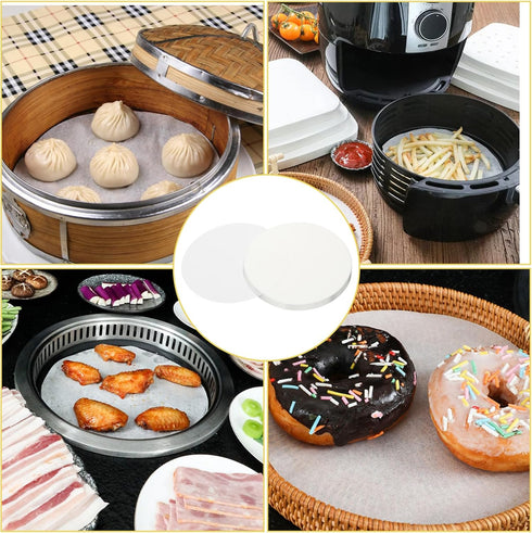 8 Inch/6 Inch Parchment Paper Sheets, 100 Sheets Disposable Round Baking Paper Precut Parchment Sheets Non Stick Cake Pan Liners for Pizza Maker P...