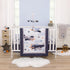 Little Love by NoJo Soar High Little One Gray, Navy, Light Blue, and White Airplanes Contoured Changing Pad Cover...