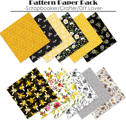 Scrapbook Paper Pad, 24 Sheets Scrapbooking Supplies Paper, 6"×6” Patterned Cardstock Paper, Cardmaking Craft Paper Pack for Planners Journals Bac...