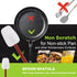 Silicone Rubber Spatula and Spoon Rubber Spatula Set of 3, High Heat Spatula Spoon, Commercial Spatula for Cooking, Commercial Rubber Spatula (3 S...