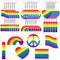 36 Pack Rainbow Pride Keychians Gay Rainbow Flag Lapel Keychains Lgbt Lgbtq Flag Love Is Love Keychains Pride Accessories for Pride Shirt Gay Lesb...