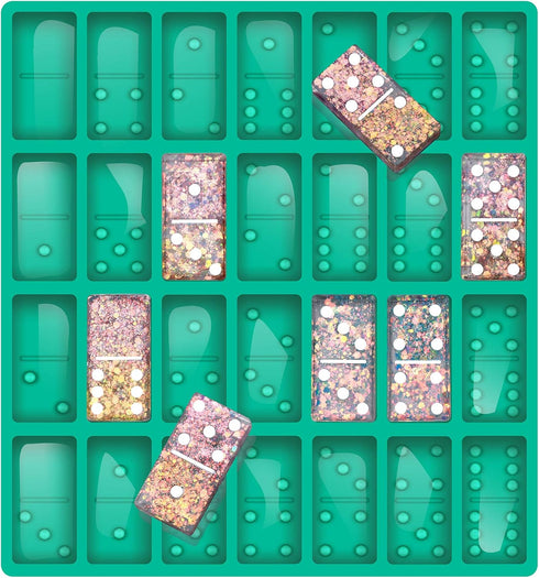 Dominoes Mold for Resin Casting, 28 Cavities Double 6, Jumbo Size, DIY, Shiny & No Scratches & Durable, 8.86 x 9.25 x 0.39 Inch 230g (New Version)...