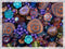 2.1oz (60 g) Mix of Unique Czech Bohemia Glass Pressed Beads, Crazy Purple Green Copper, Table Cut, Matte and Glossy, Faceted Fire Polish, Hand Ma...