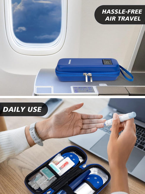 YOUSHARES Insulin Cooler Travel Case with Temperature Display - Refrigerated Medicine Travel Case with 2 TSA Approved Ice Pack, Insulin Travel Cas...
