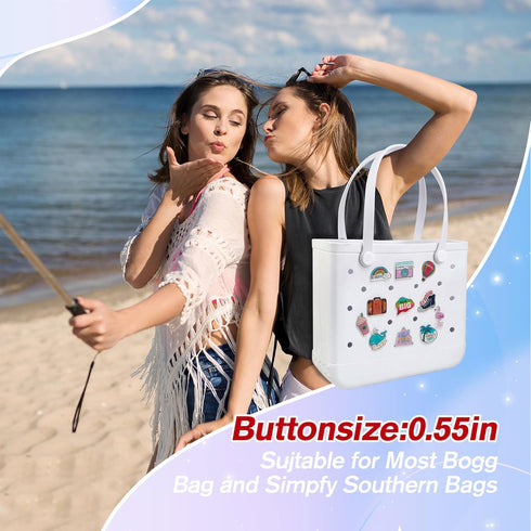 Charms for Bogg Bags, Accessories for Women's Simply Southern Beach Totes Decoration,Insert Accessory for Rubber Beach Bag...