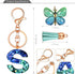 JINGUAZI Initial letter Keychains for Women Tassel Butterfly Pink Purple Cute Car Keychain for Wallet Backpack bag charm...