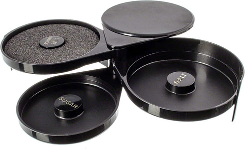 Greenco 3 Tier Bar Glass Rimmer Dish Set for Margarita Drink & Cocktail, Margarita Salt Rimmer, Black - Great For Cocktails Glasses - Bar Accessor...