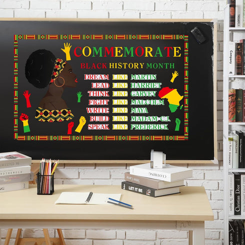 Outus 105 Pieces Black History Month Decorations Black History Month Bulletin Board Decor Cutouts Sets African American Celebration Bulletins for ...