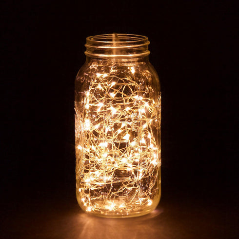 60 LEDs Warm White Color String Lights Silver Wire Indoor and Outdoor 20 Feet Firefly Starry Fairy Lights Battery Powered for DIY, Christmas, Holi...
