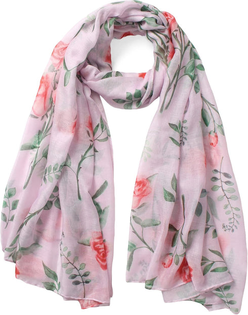 Rose Fashion Birth Flower Scarf For Women Christmas Scarf Shawls And Wraps Birthday Gifts Set Box For Mum/Grandma/Bridesmaid Unique Winter Idea We...