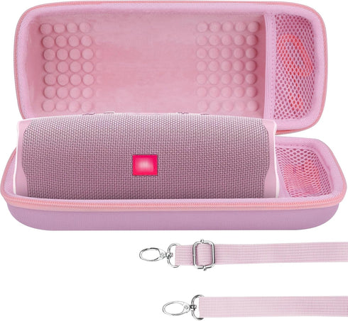 Hard Case Compatible with JBL Charge 5 Charge 4 Waterproof Bluetooth Speaker (Pink case)...