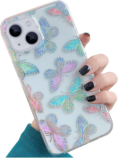 Compatible with iPhone 12/12 Pro Case for Women Girls, Glitter Red Purple Blue Green Colorful Pattern,Slim Soft Border Hard Panel Protective Phone...