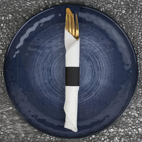 MT Products Black Self-Adhering Bond Paper Napkin Band 1.5" x 4.25" - Pack of 750...