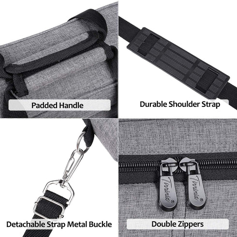 Tirrinia Insulated Wine Gift carrier - 3 Bottle Travel Wine Carry Cooler Tote Bag with Handle and Adjustable Shoulder Strap, Grey...