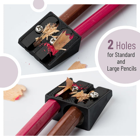 Mr. Pen Handheld Metal Pencil Sharpener with 2 Holes, Pack of 6, Black, Colored Pencil Sharpener, Pencil Sharpeners Handheld Pencil Sharpener Manu...