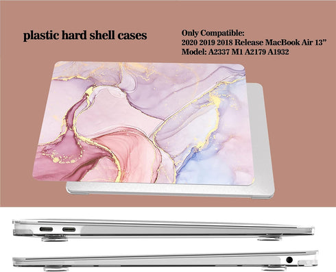 Compatible with MacBook Air 13 inch 2020 2019 2018 Release A2337 M1 a2179 A1932,with Touch ID,Flow Gold Marble, 2020 Mac Air 13 A2337 M1 A2179 A19...