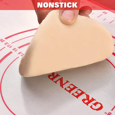 Large Silicone Pastry Mat Extra Thick Non Stick Baking Mat with Measurement Fondant Mat, Counter Mat, Dough Rolling Mat, Oven Liner, Pie Crust Mat...