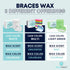 Braces Wax White 10 Pack. Dental Wax for Braces & Aligners, Unscented & Flavorless - 50 Premium Orthodontic Strips Food Grade Fresh Knight...