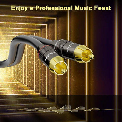 RCA Cable 30 FT, 2RCA to 2RCA Stereo Audio Cable, ?Zinc Alloy Shells, Oxygen-Free Copper, Gold-Plated Plugs?2 RCA Audio Adapter Cord, for Home The...