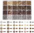 PH PandaHall 1200pcs 6 Styles Spacer Beads, 4 Colors Tibetan Flower Bicone Rondelle Beads Antique Alloy Spacers Beads Square Loose Beads for Brace...