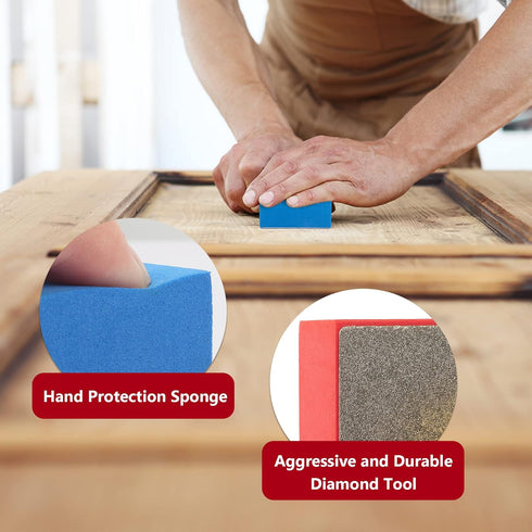 4Pcs Diamond Hand Polishing Pads for Sanding Ceramics Glass Tile Concrete Stone Marble Granite, 60#, 100#,200#,400# (Plane)...