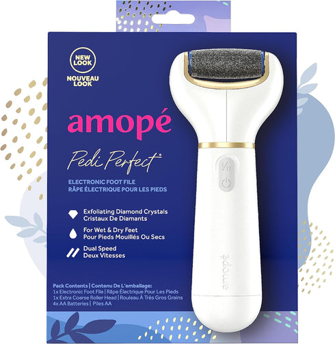 Amopé Pedi Perfect Electric Callus Remover Foot File w/ Diamond Crystals, Pedicure Tool for Feet, Removes Hard & Dead Skin, Feet Scrubber & Buffer...