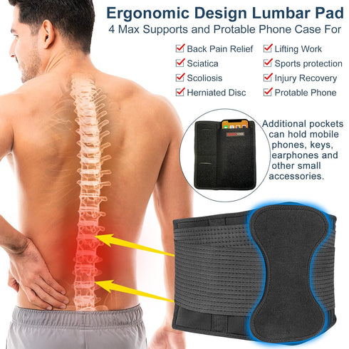 Back Brace Support Belt,Waist Protection Belt for Pain Relief Scoliosis Sciatica Herniated Disc,Adjustable and Flexible Lower Lumbar Waist Support...